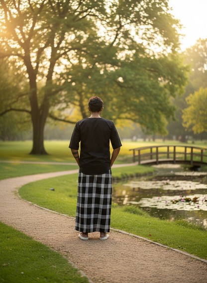 Black halfsleeve kurta for men's