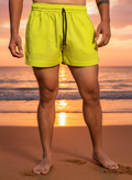 Cotton Lime Green Shorts Beach for Men
