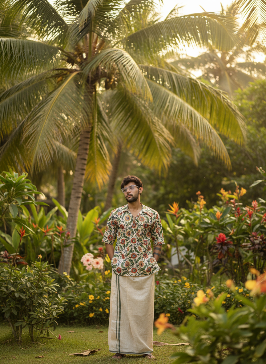 Colorful multicolor flower kurta for men's