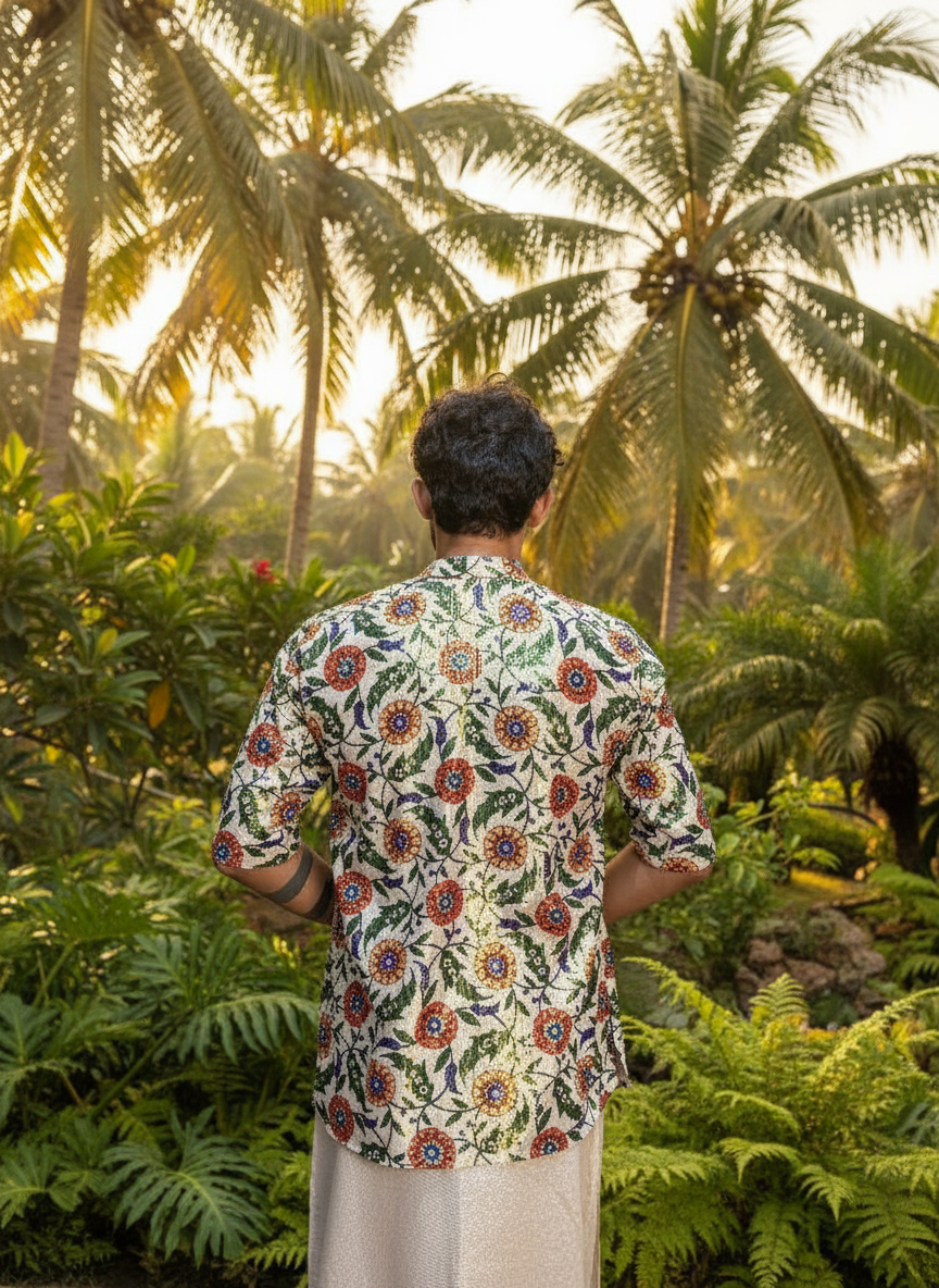 Colorful multicolor flower kurta for men