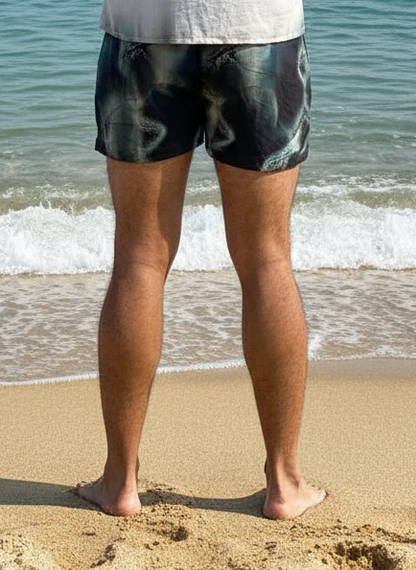 Geometric Print Beach Shorts for Men
