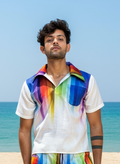 Rainbow Striped Hoodie Beach for Men