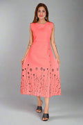 Pink Whispering Petals Dress - Nirmal Online