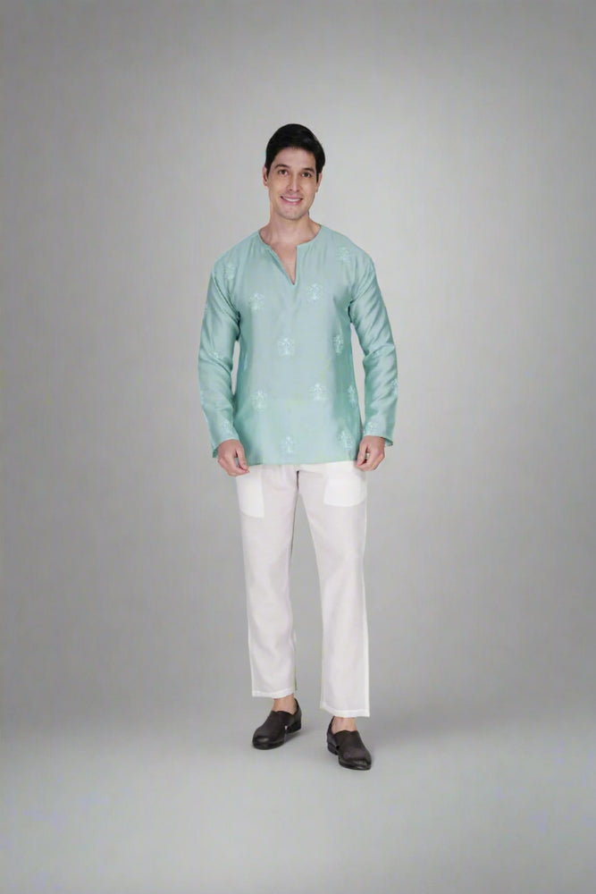 Sea Green Ethnic Kurta & Pajama Set