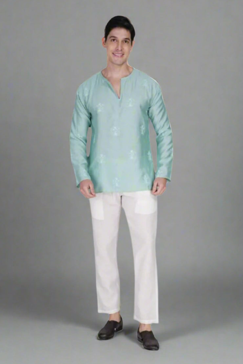 Sea Green Ethnic Kurta & Pajama Set