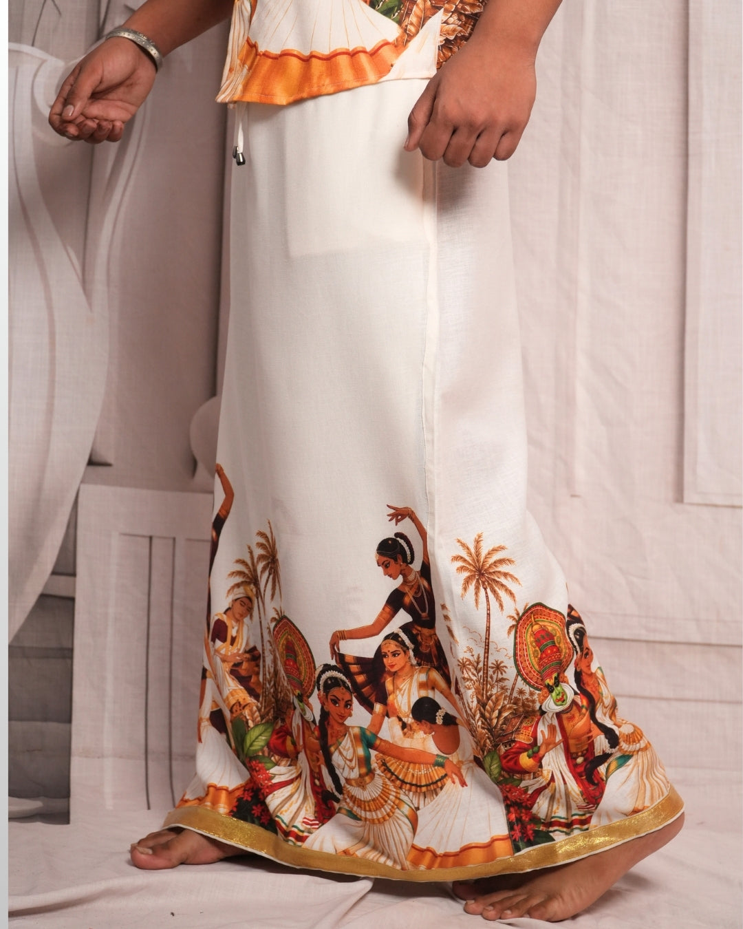 Kerala Heritage Printed men's Pajamalungi  – Luxury Linen