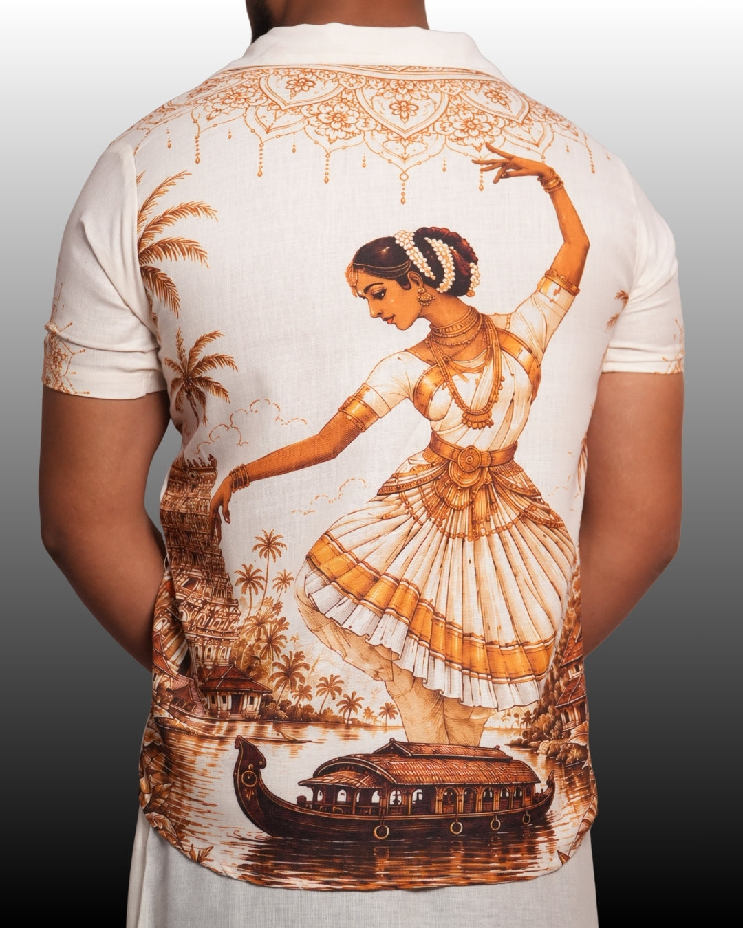 Kerala Heritage Printed men's Shirt luxury linen
