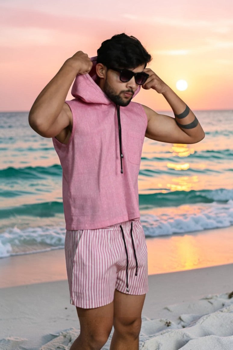 Pink Pop Sleeveless Hoodie