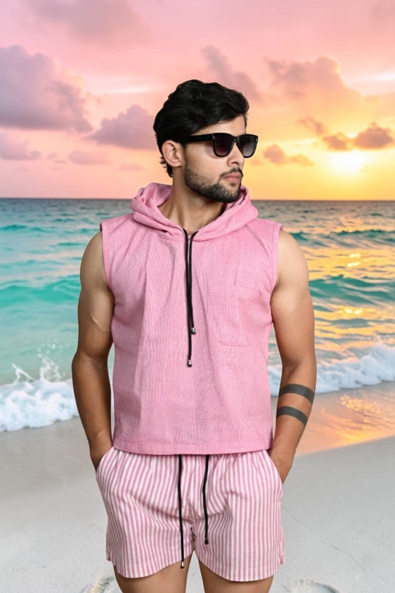 Pink Pop Sleeveless Hoodie