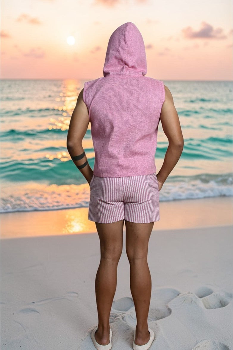 Pink Pop Sleeveless Hoodie