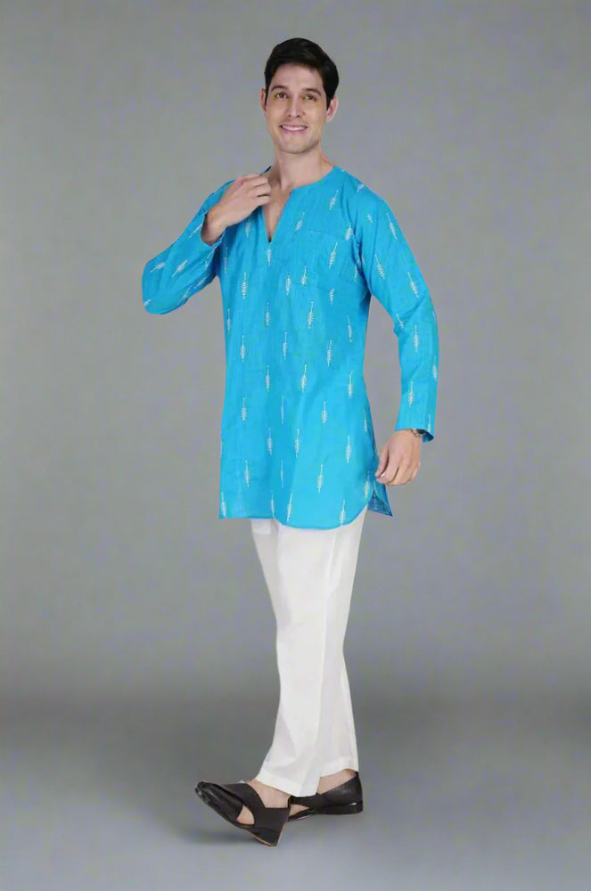 
                      
                        Turquoise Blue Kurta & Pajama Set
                      
                    