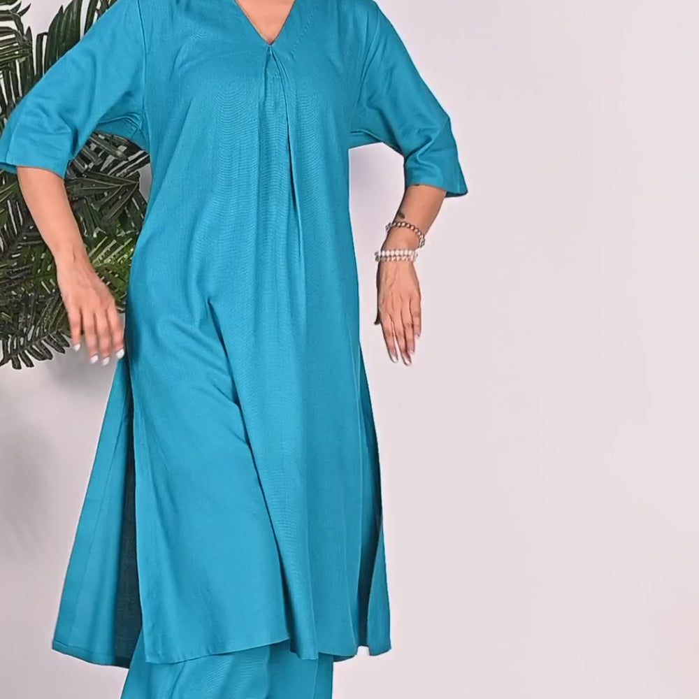 
                      
                        Load and play video in Gallery viewer, Rayon Premium quality fabric cord set kurti for Women
                      
                    