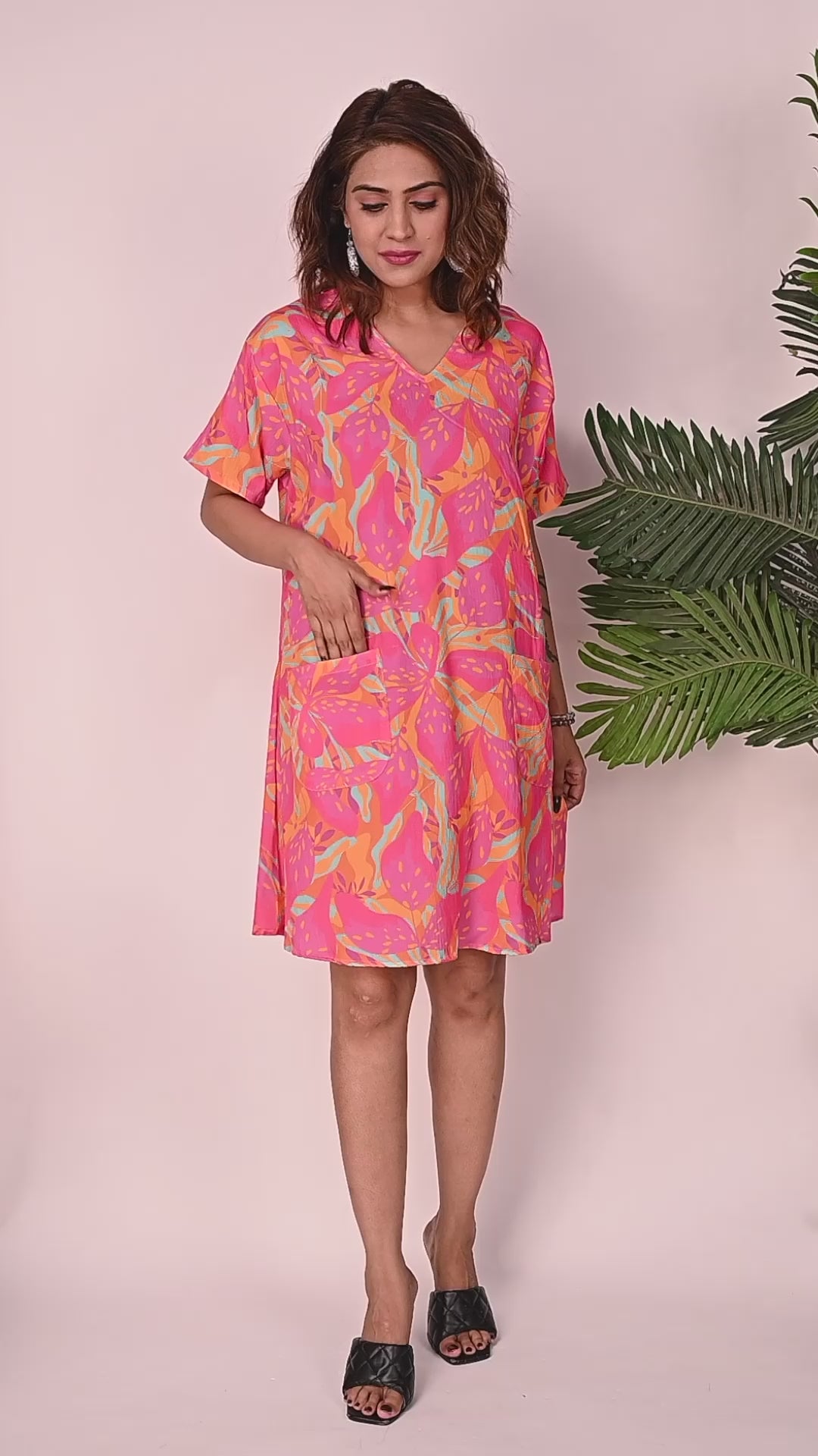 Premium Quality Digital Printed Tunic for Women in Pink Colour