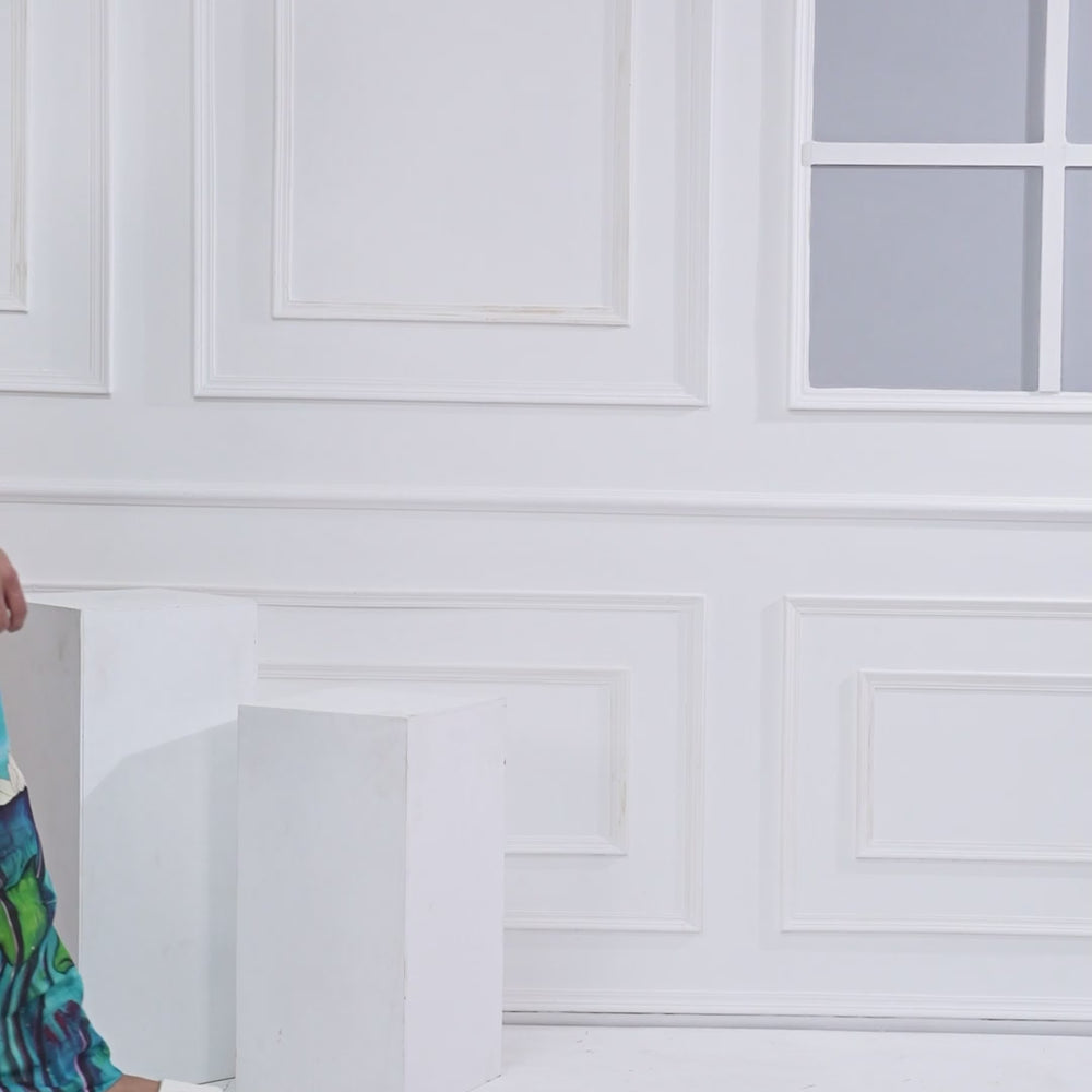 
                      
                        Load and play video in Gallery viewer, Blue Serenity Lotus Print Kurta Pajamalungi Set
                      
                    