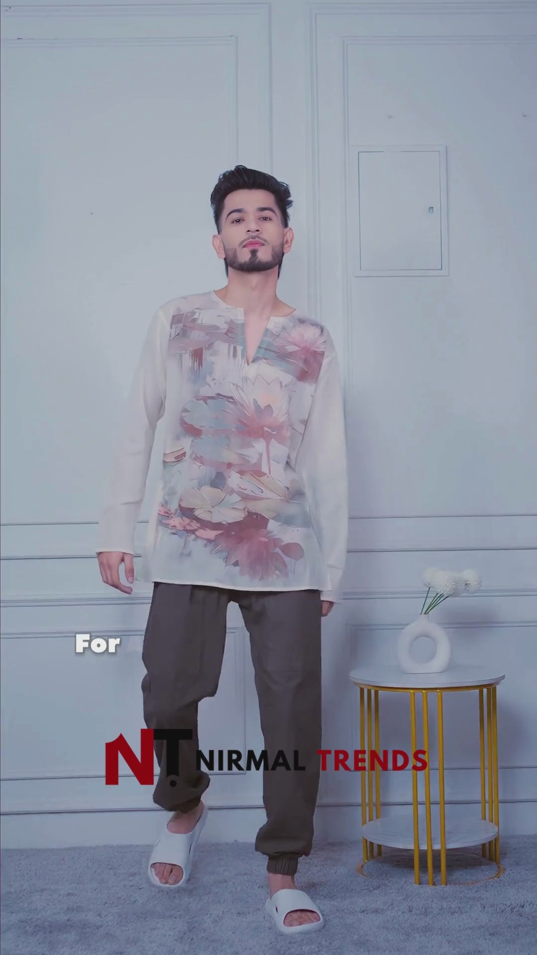 Flower Printed Cotton Jogger Pajama