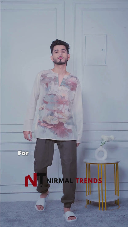 Flower Printed Cotton Jogger Pajama