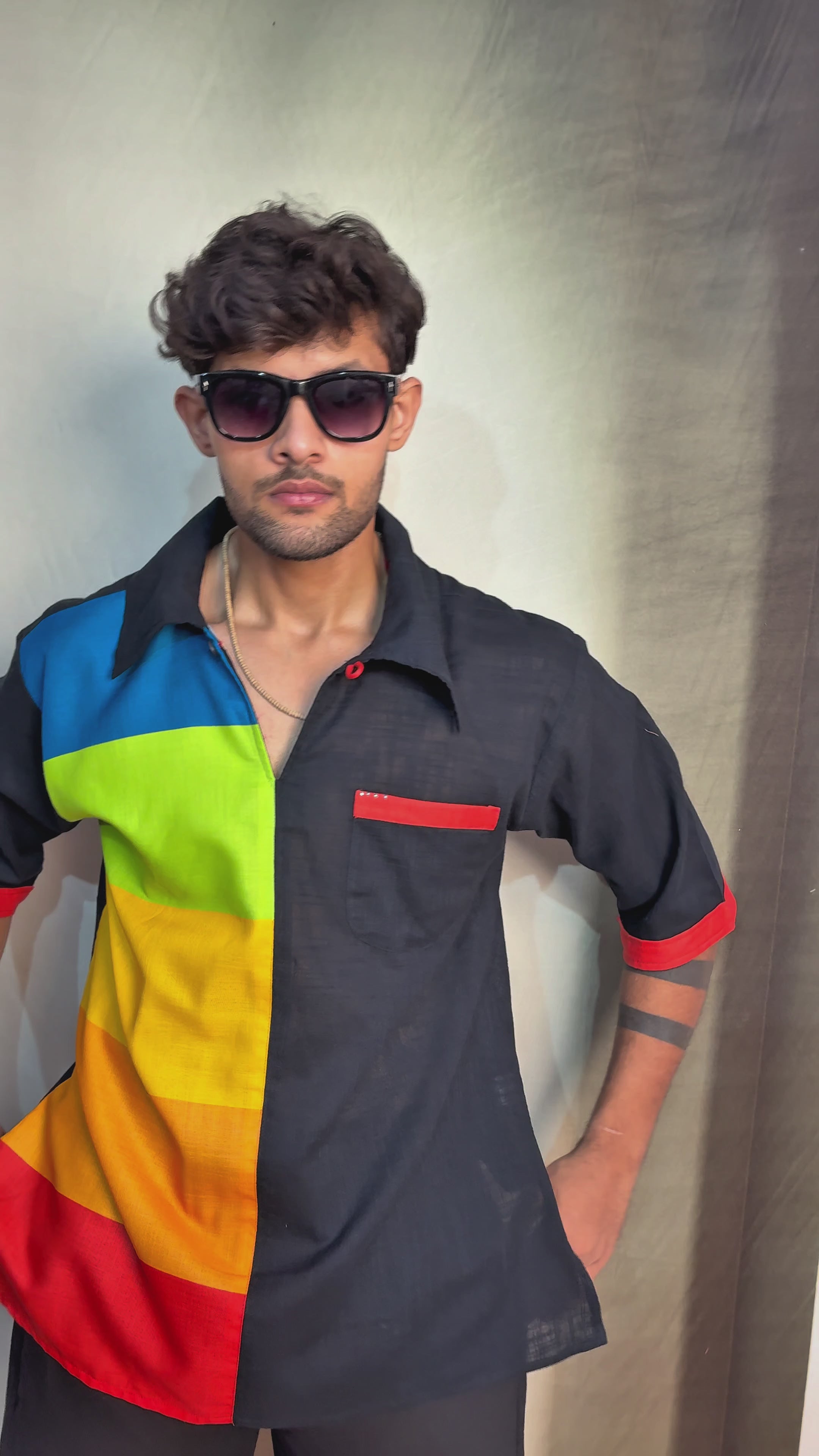 Rainbow Color Stripe kurta for Men