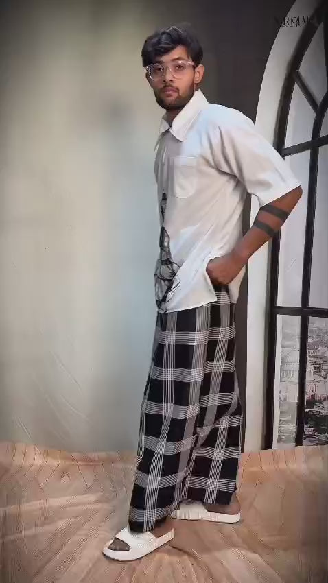 White kurta with budha print for men