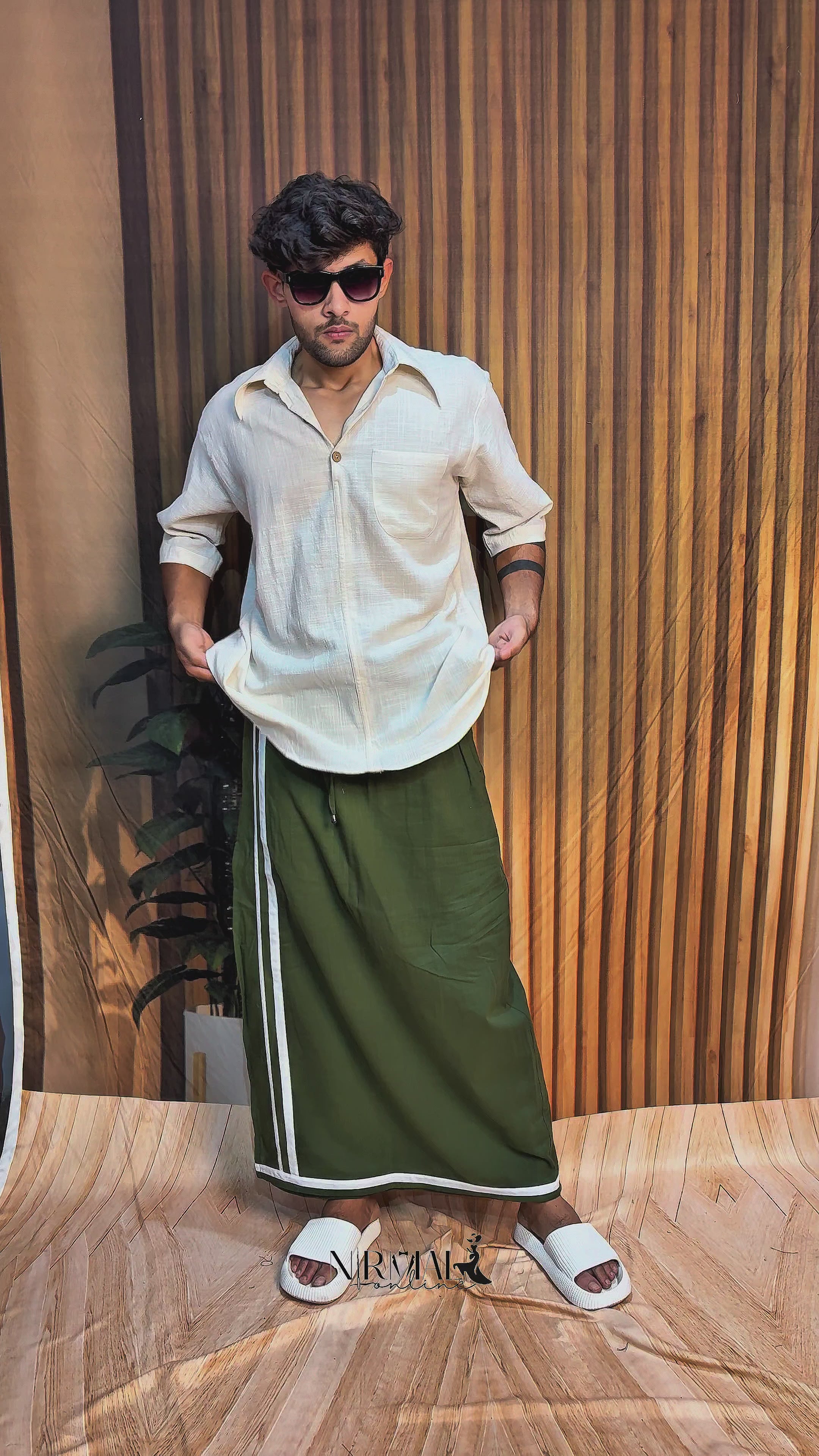 Men Solid Traditional Half Sleeves Cream Kurta - Limited Edition