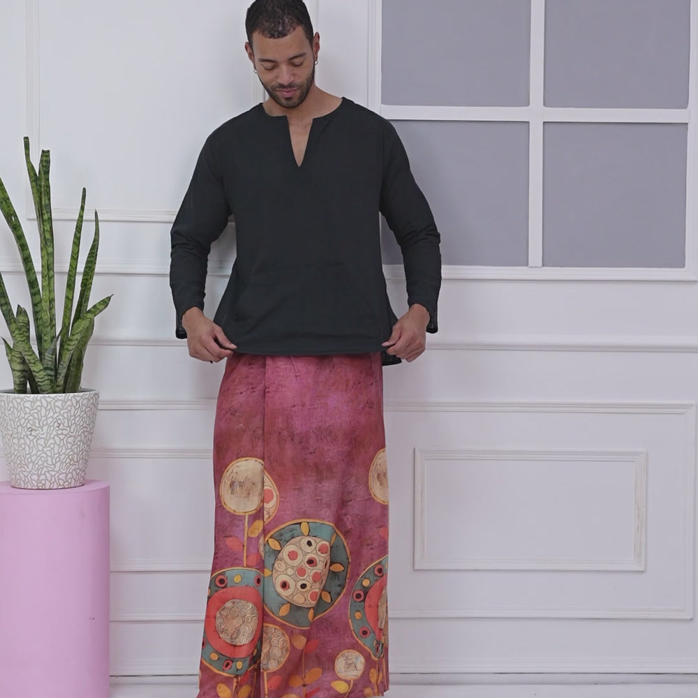 
                      
                        Load and play video in Gallery viewer, Earthy Pink Ethnic Kurta Pajamalungi Set
                      
                    