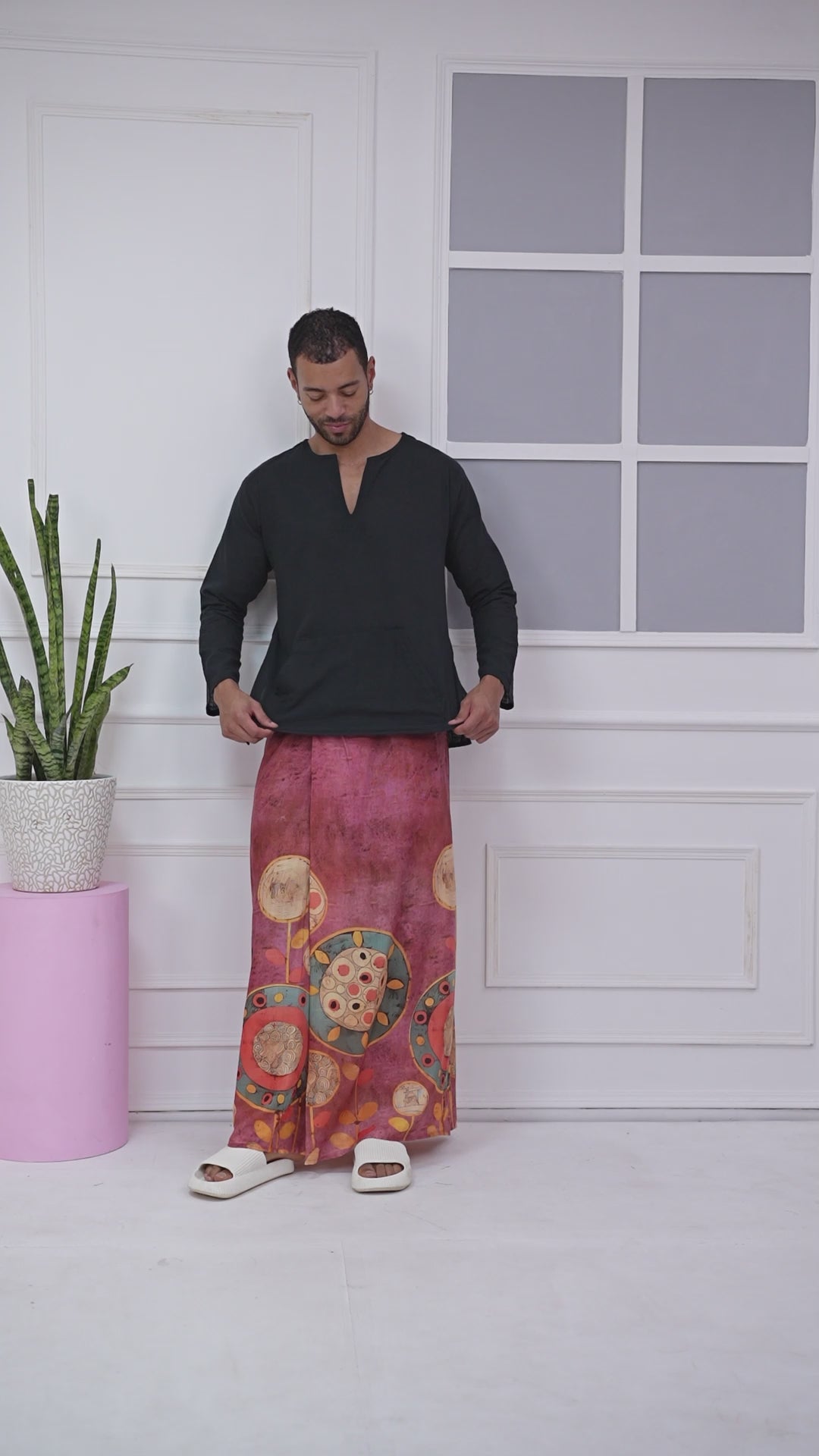Earthy Pink Ethnic Kurta Pajamalungi Set