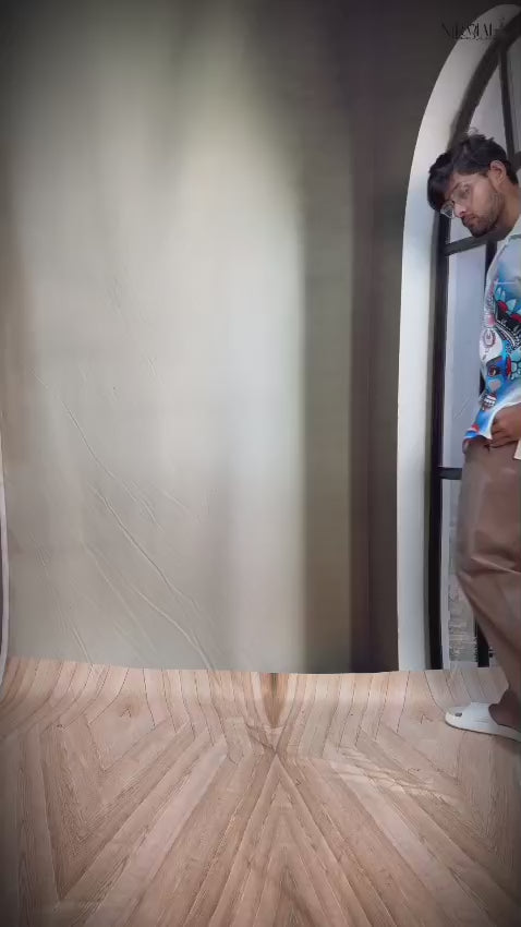 Deity graphic white print kurta for men