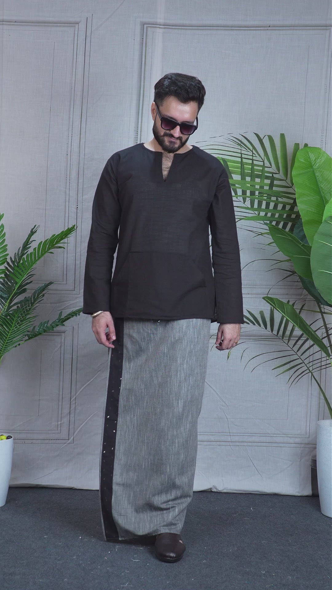Men's Grey Edge PajamaLungi