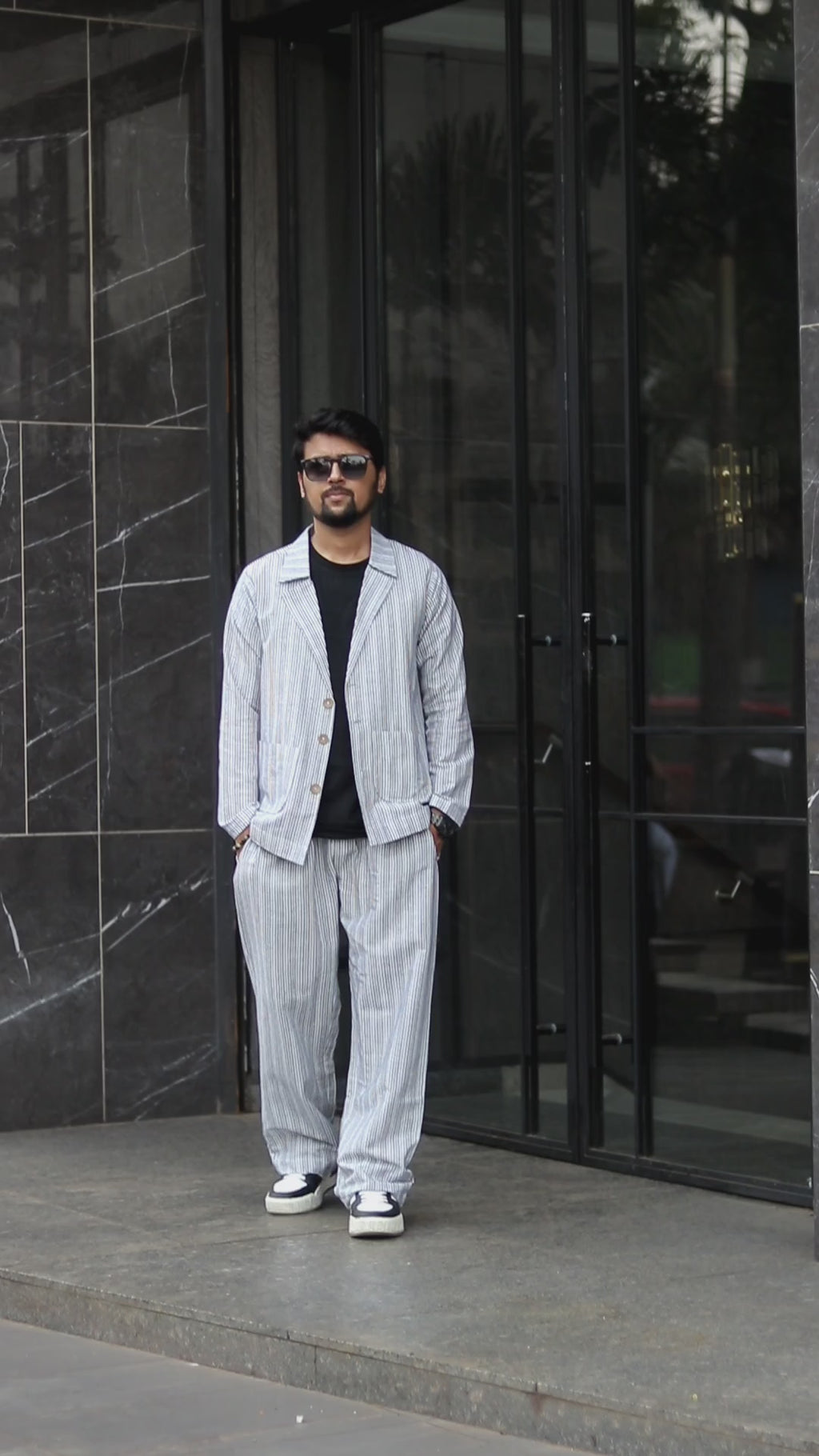 Black Stripe Cotton Pajama