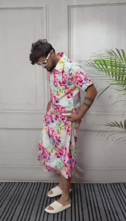 Men Heart Motif Print Pajamalungi