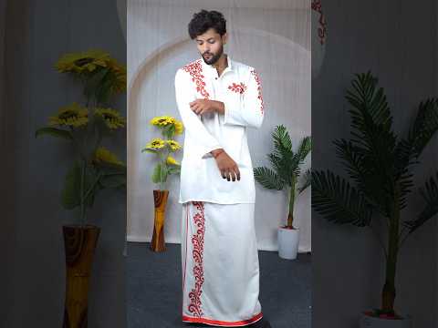 Men Ivory Colour Rayon Pajamalungi with Emb look DTF Sticker
