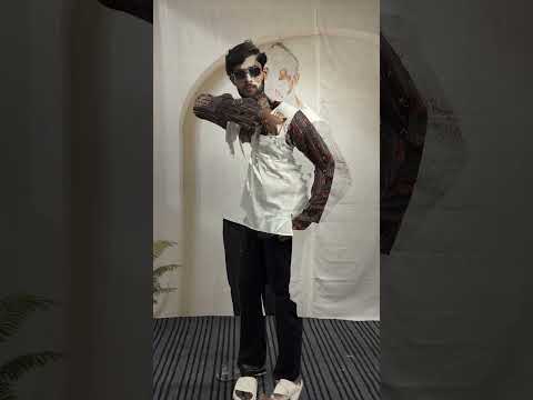 Men's White Ethnic Fusion Kurta