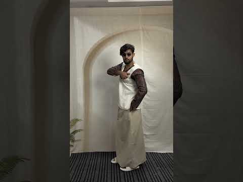 Men's White Ethnic Fusion Kurta