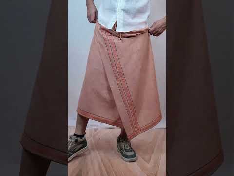 Premium Cotton Stripe Pajamalungi – Light Saffron