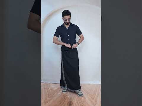 Premium Cotton Stripe Pajamalungi –  Black