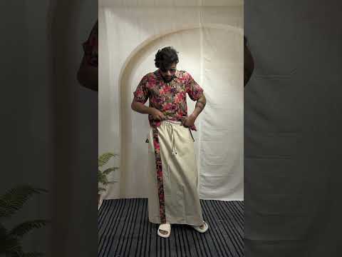 Men Collar Abstract Brushstroke Kurta