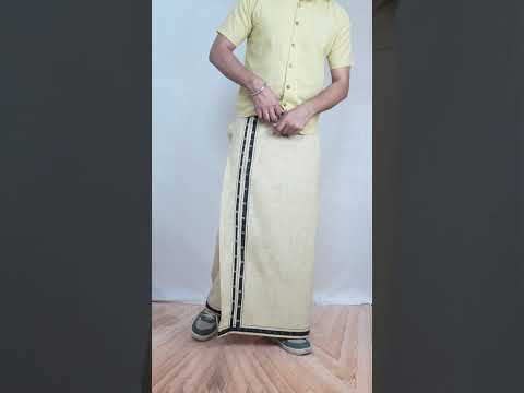 Premium Cotton Stripe Pajamalungi – Earthy Beige