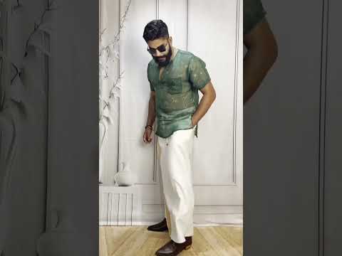 Men White Color With Light Golden Zari Stripe Pajamalungi